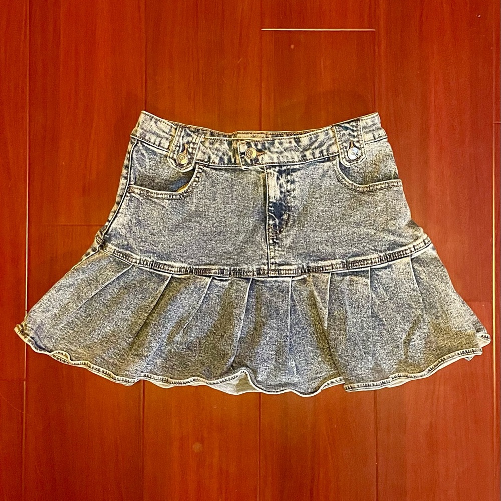 Denim Ruffle Skirt
